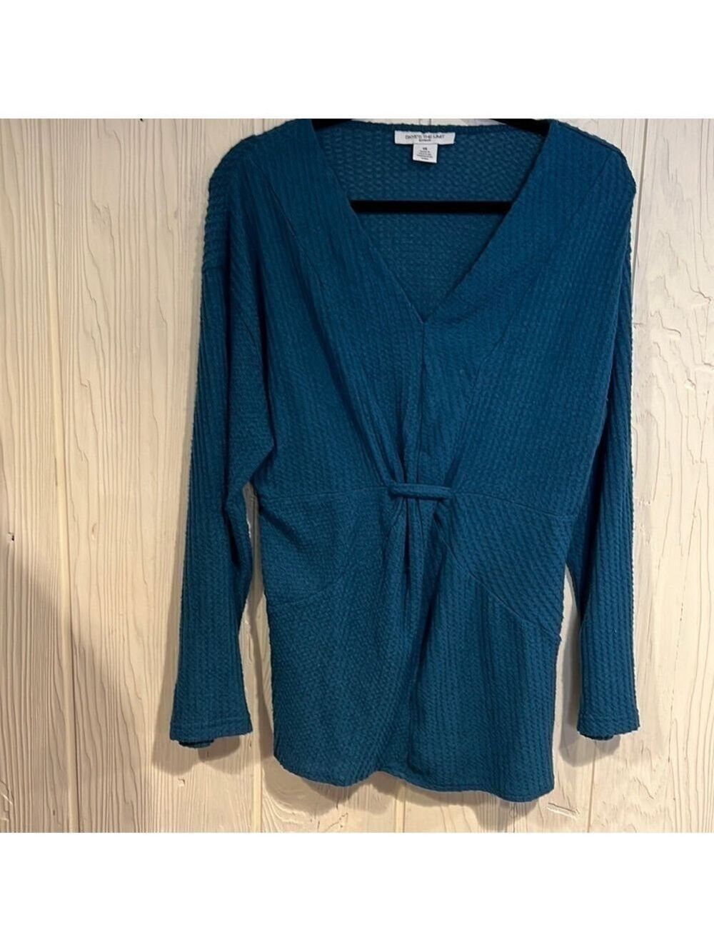 Skye's The Limit Teal Waffle Knit Sweater 1X